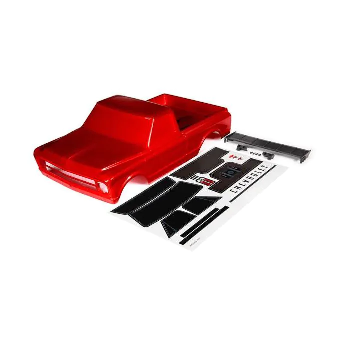 1:10/ 1:8 Traxxas Body, Chevrolet C10 ( RED) (includes wing & decals)