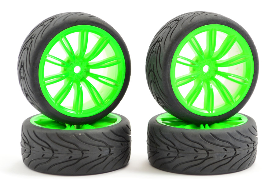 1:10 STREET/TREAD TYRE 20SP NEON Green WHEEL